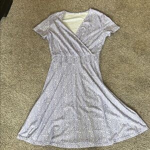 Chic Floral Midi Dress in Lavender